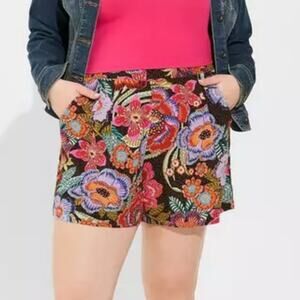Breathable Resort Torrid Challis Short Decorative Floral women’s sz L (12) nwt